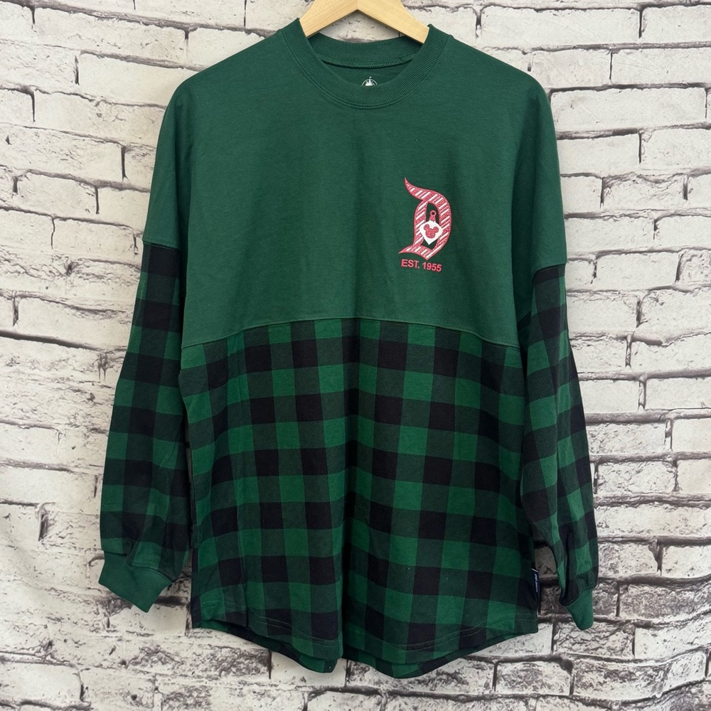 Disneyland Disney Holiday Plaid Spirit Jersey for Adults in Green Size Small NWT - Picture 5 of 5